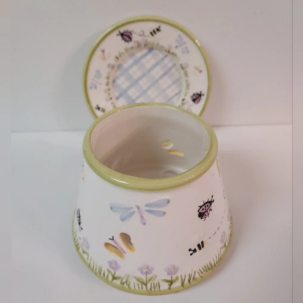 Yankee Candle Small Jar Shade and Plate Bees Butterflies Dragonflies Ladybugs